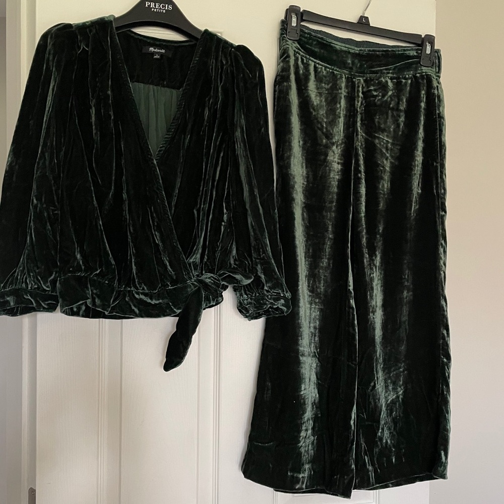 Madewell velvet top & bottom